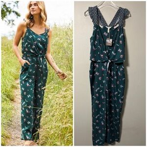 NWT Matilda Jane Evergreen Dream Jumpsuit Romper Hummingbirds Butterfly Green S